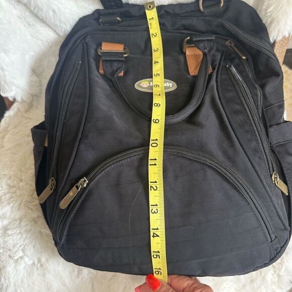ZaZa Baby Black Diaper Bag Backpack Organizer Waterproof Travel - Picture 12 of 13